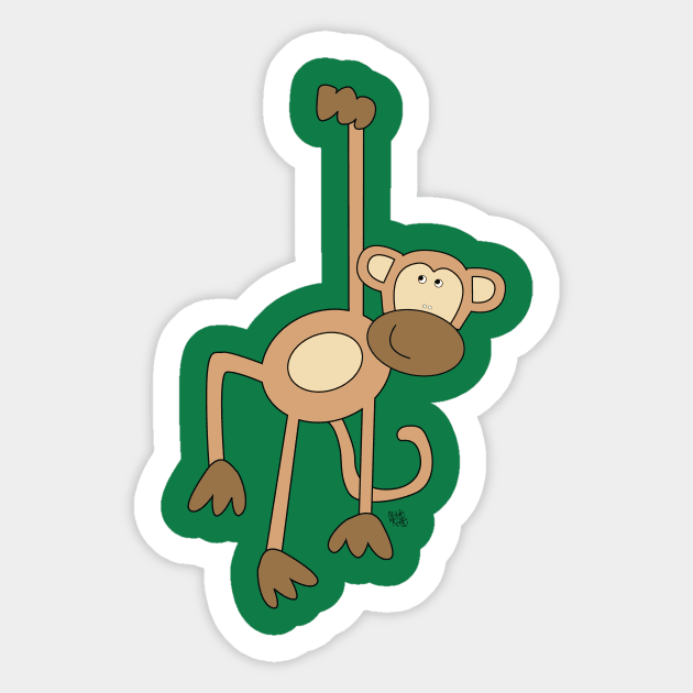 Monkey Sticker by Madebykale